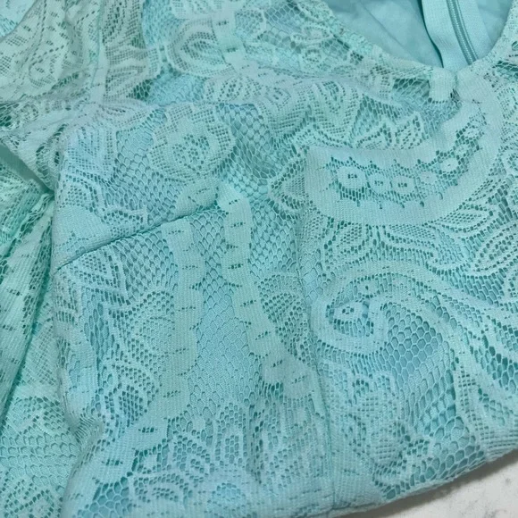 Light Blue Lace Long Sleeve Romper - Picture 12 of 12